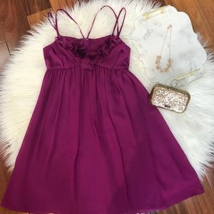 🎀London Times Purple Ruffle Accents Dress🌸